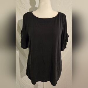 Time and Tru Women's Black T- Shirt Blouse